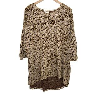 Tianello By Steve Barraza Womens Textured Knit Top Size Medium Tan USA